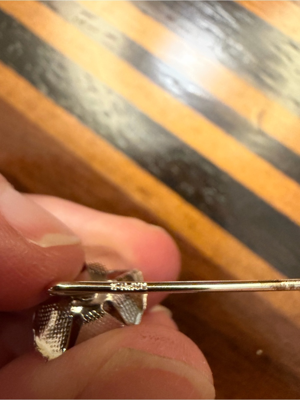 Napier Silver-Tone Textured Floral Pin Brooch